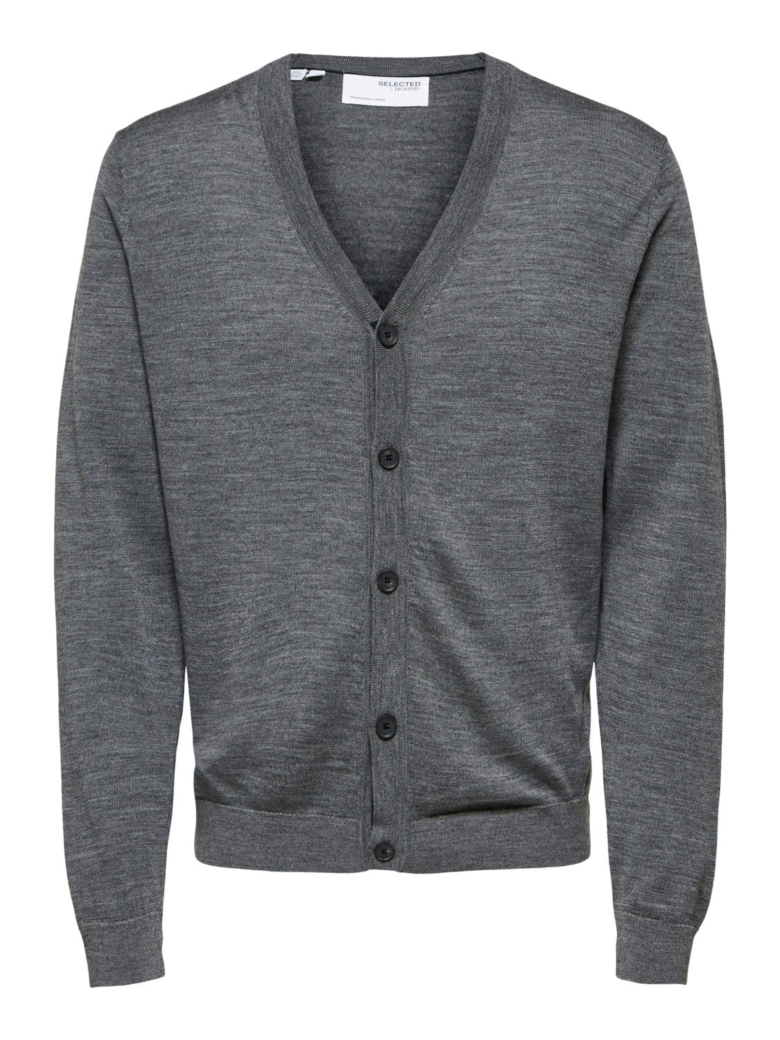 Town ullcardigan - Grå/ Dark Grey Melange